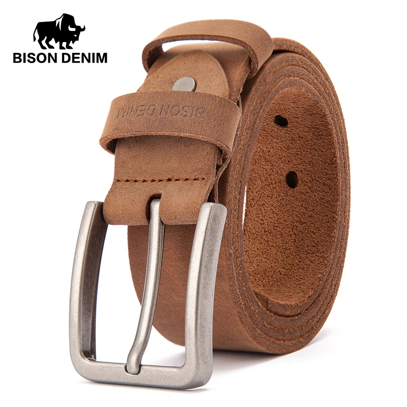 

High Quality Pin Buckle Belts Casual Retro Belt Fancy Cowskin Genuine Leather Waist Strap for Men's Jeans Vintage Male Belt