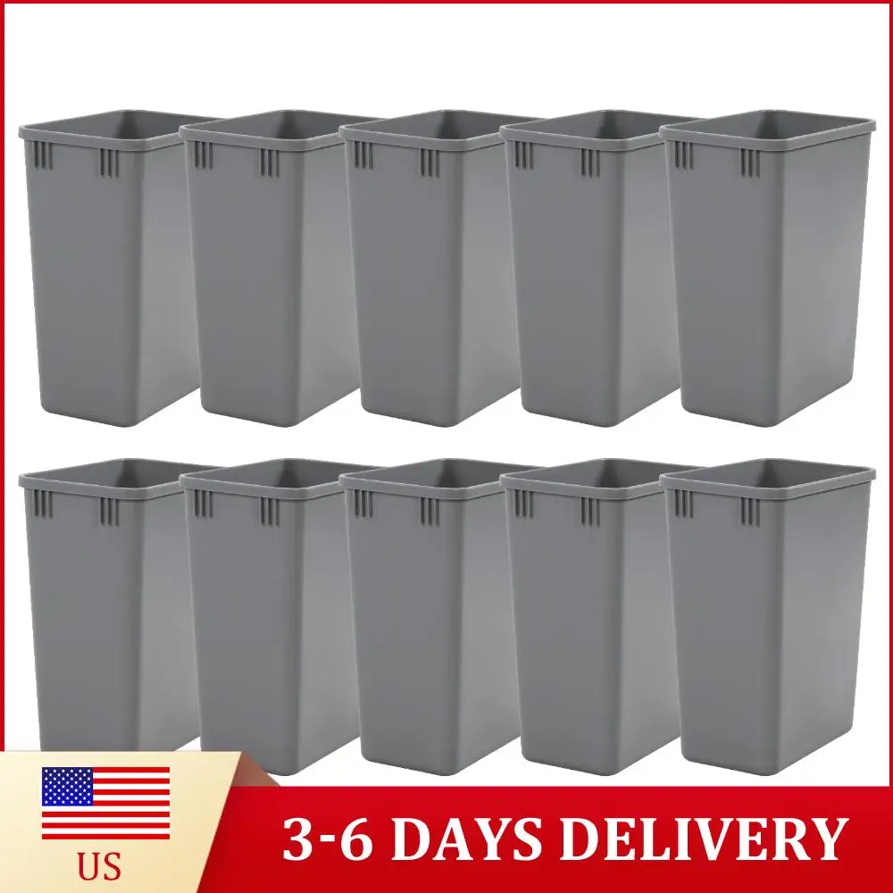 

10 Pack 35 QT Waste Storage Container Easy To Clean Multi-function Trash Can for Bathroom Laundry Living Room Home Workspace
