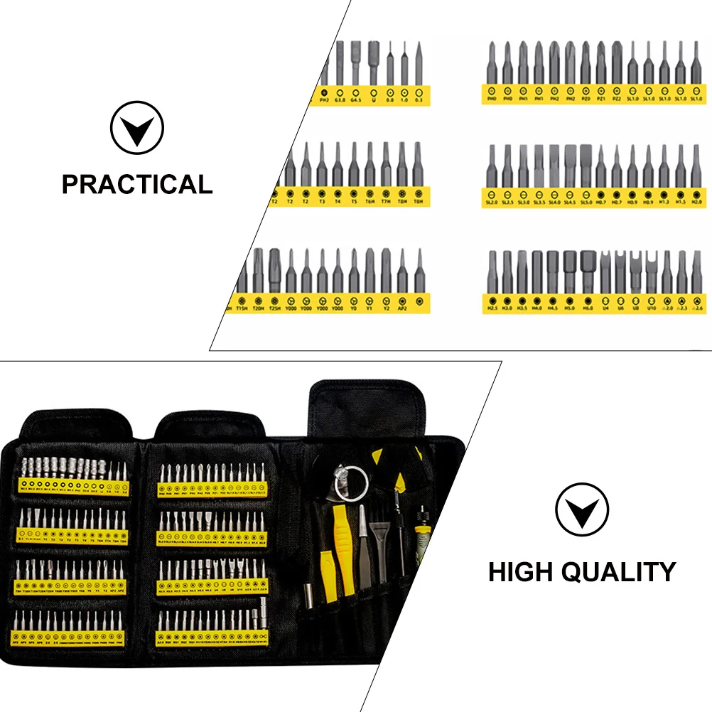 1Set 126in1 Black Durable Screwdriver Set Professional Phone Repair Tool Multi-Size Precision Toolkit for Mobile Phone Watch