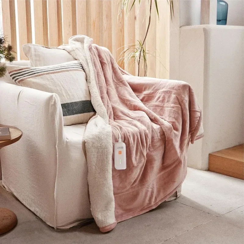 

Heated Blanket Electric Throw 50''X60''-Soft Silky Plush Electric Blanket with 4 Heating Level & 3 Hour Auto Off Heating Blanket