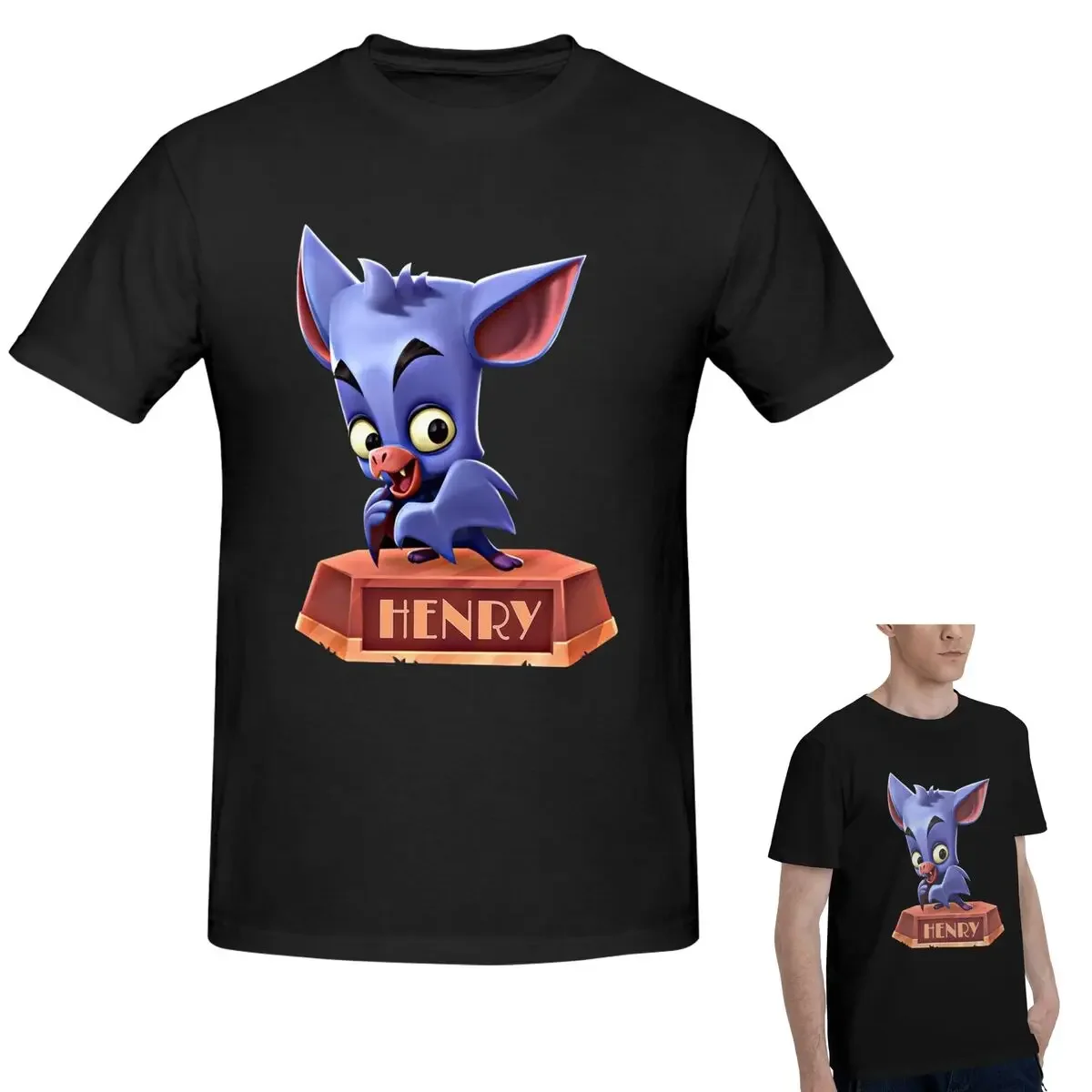 

100% хлопок, футболка с персонажами Генри Зооба Боевой Аны Роялле, мужская классическая футболка большого размера, мужские летние рубашки с круглым вырезом, топы