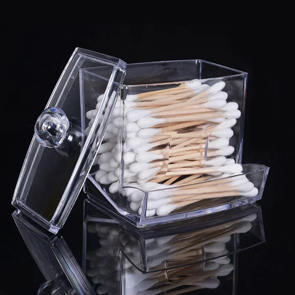 

Acrylic Cotton Swabs Storage Holder Box Portable Transparent Makeup Cotton Pad Cosmetic Container Jewelry Organizer Case