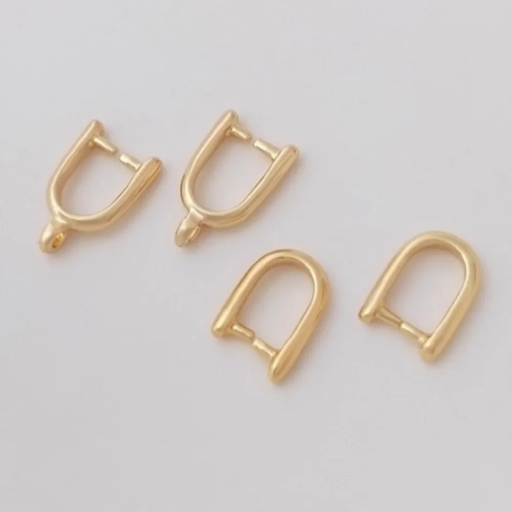 

Pendant Buckle Copper Clasps 14K Gold Color U-shaped Buckle Hanging Clip Buckle Claw Handmade DIY Necklace Accessories