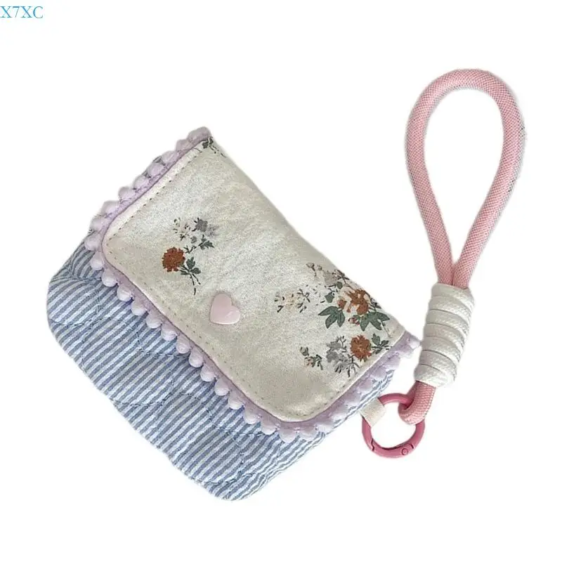 X7XC Leichtes Baumwollkamera -Tasche mit floralen Designs Münze Tragbarer Kameramakerhalter für Reisen und tägliche Verwendung