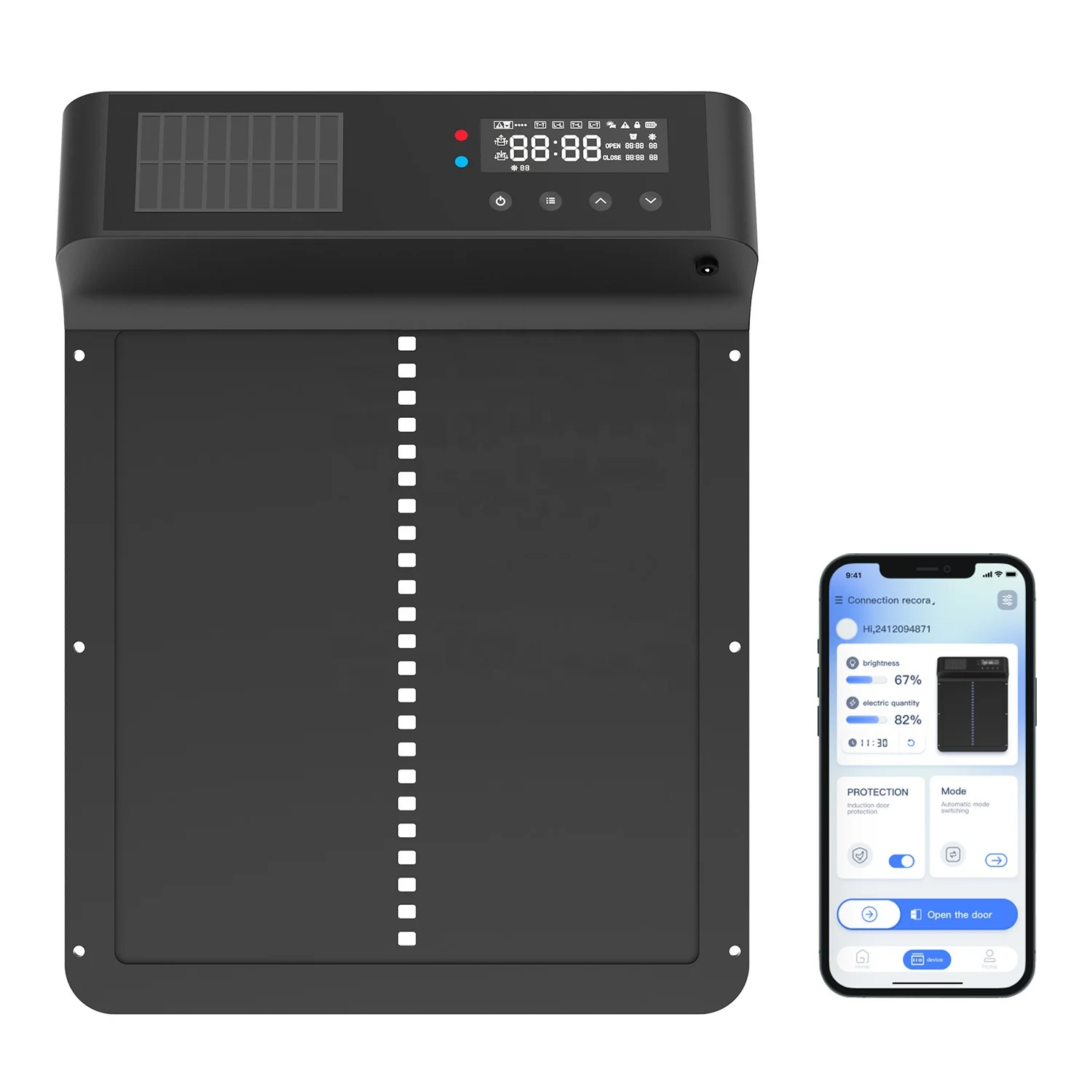 

Design APP Control Intelligent Automatic Chicken Coop Door With Solar Charging Remote Control Screen Chicken Coop Door