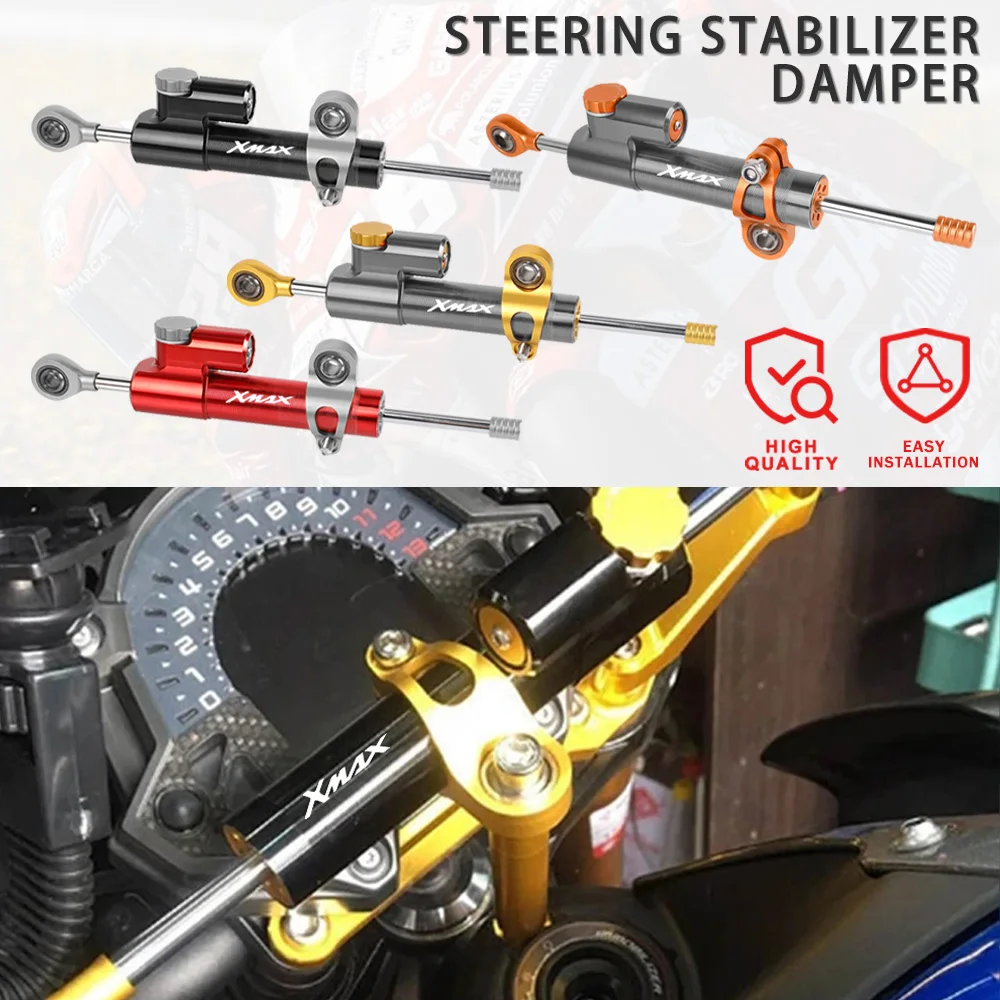 

For Yamaha X-max 125 250 300 400 2017-2020 2021 2022 Motorcycle CNC Universal Aluminum Damper Steering Stabilize Safety Control