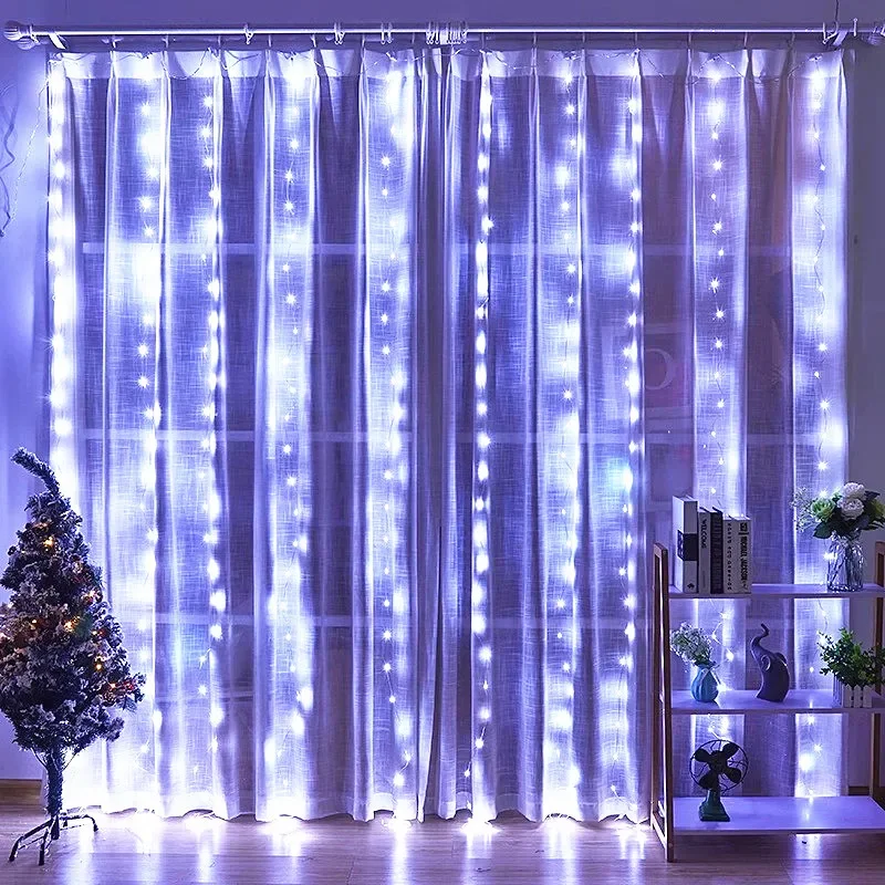 Imagem -02 - Luz de Cordas Luzes de Fadas Guirlanda Natal Ano Novo Festa de Casamento Casa Decoração 6m x 3m 3m x 3m