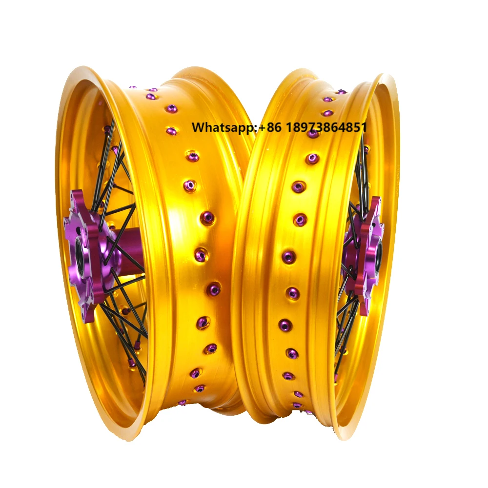 EXC 125 250 400 500 17 Inci Set Roda Sepeda Motor Roda Supermoto Kompatibel