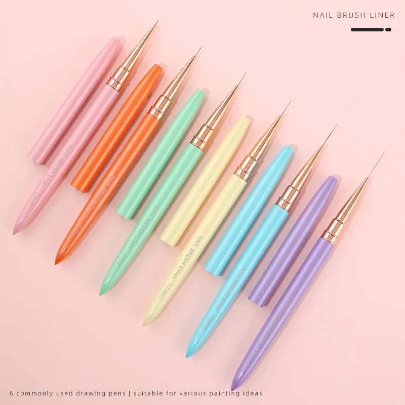 

Sweet-Z 6pcs Nail Art Liner Set Brushes Nail Brush Gel Nail Polish Painting Brush Drawing Nail Art Design Brush Pen Wholesale