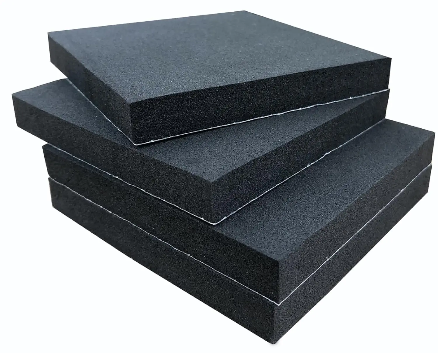 

4-Piece Neoprene Foam Pads for Anti-Vibration, Soundproofing & Insulation - 4"x4"x3/4", High-Density Black
