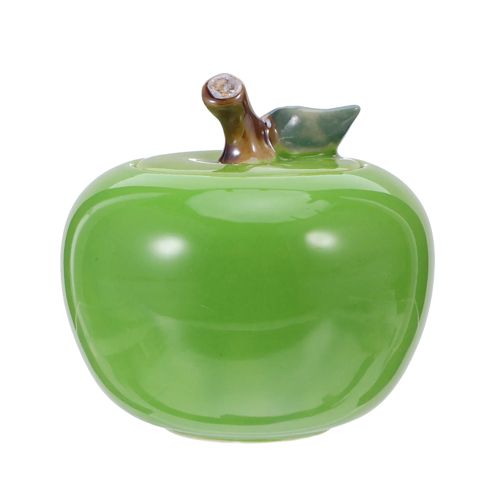 

Ceramic Apple Shaped Storage Jar with Airtight Lid Decorative Candy Dish for Kitchen Countertop Holiday Party Favor Container