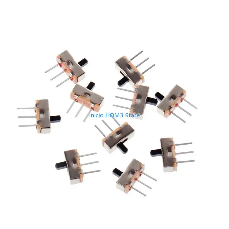 A5YD 10 PCS 2 위치 ON/OFF SPDT 1P2T 3 PIN PCB 패널 미니 수직 슬라이드 스위치