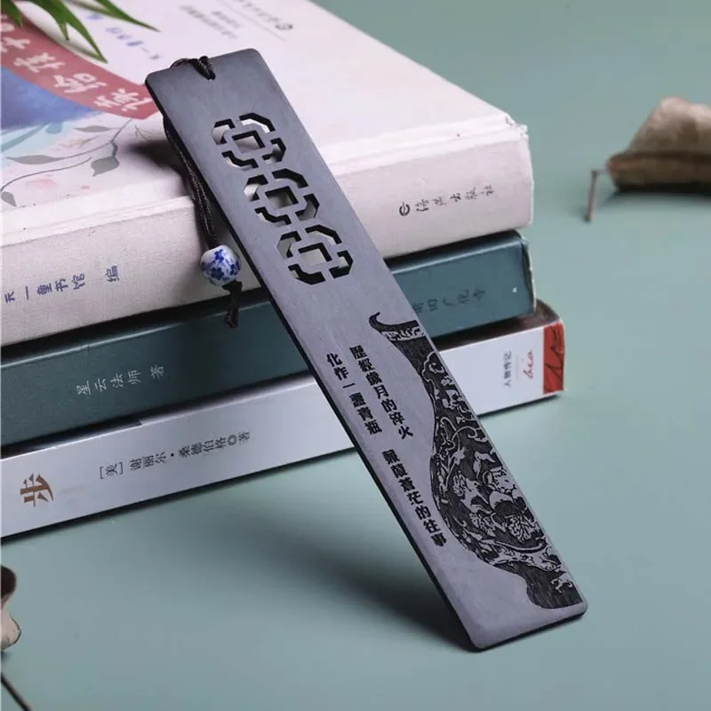 Chinese Style Carving Wooden Bookmark Creative Retro Ebony Book Mark School Gift Student Office Reading Cute Stationery Supplies