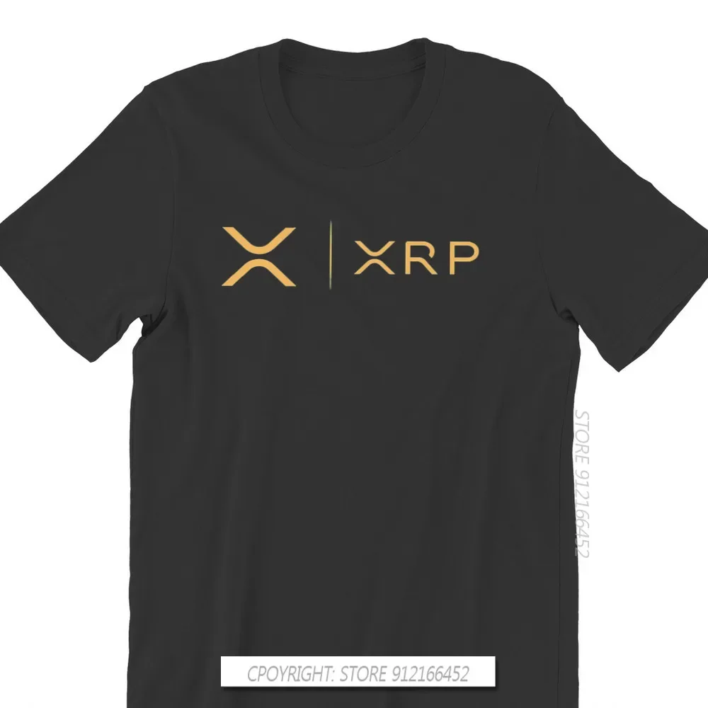 Cryptocurrency Crypto Miner XRP RIPPLE NEW GOLD SIDE BY SIDE Tshirt Harajuku Punk Men's Tshirts Tops Pure Cotton O-Neck T Shirt