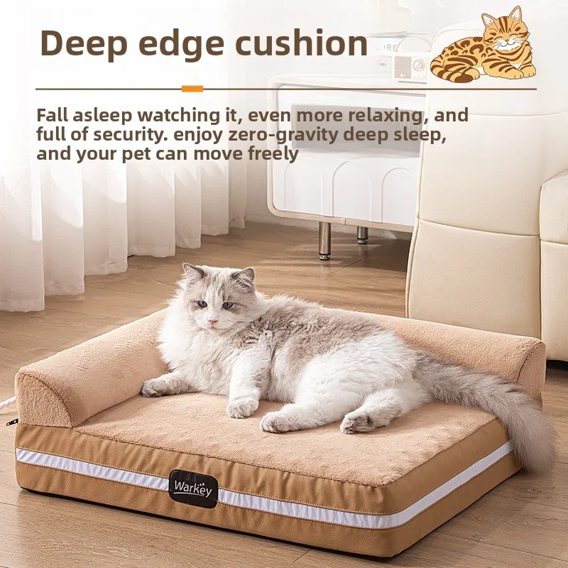 

Угловой климатический коврик для животных L-образной формы с подогревом/охлаждением и фоновой подсветкой | Прочный и всесезонный комфорт для кошек и собак