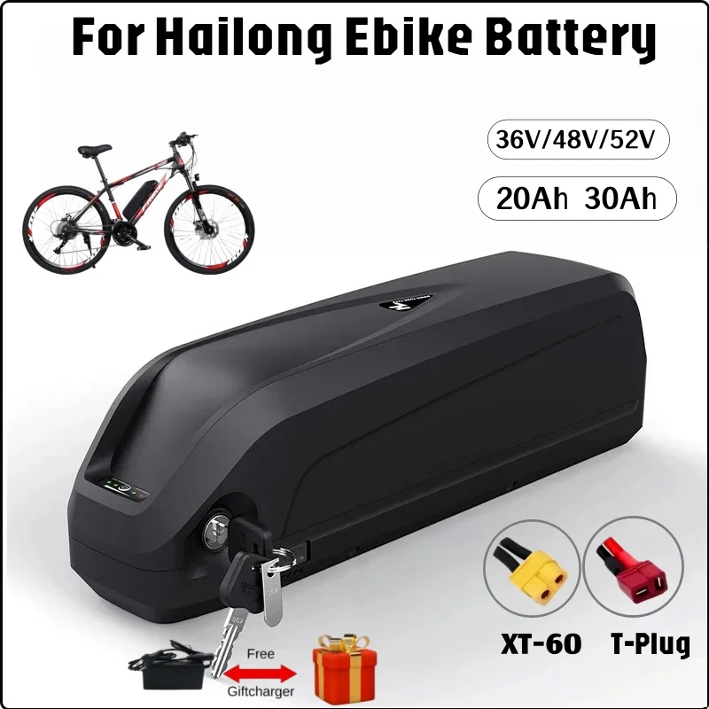 Quality 36V 48V 52V  Brand New 20Ah 30Ah Hailong Battery for Bafang BBS02 BBS03 BBSHD Motor +BMS Customizable Plug