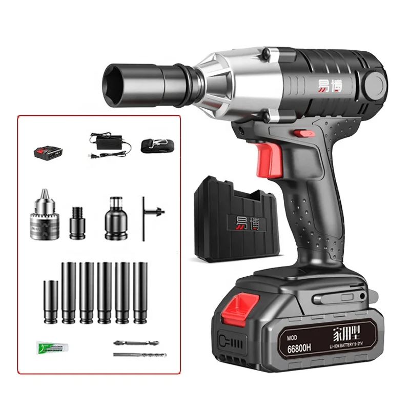 Lithium battery Half Inch Impact Wrench Electric Socket Powerful Auto Repair Brushless Impact Wrench Electric wrench