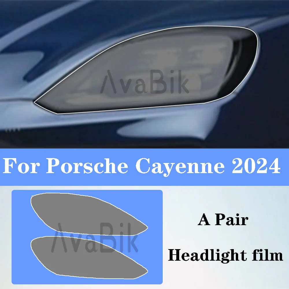 

Car Headlight Transparent Smoked Black Protective Film For Porsche Cayenne 2024 Anti-scratch TPU Anti-scratch Repair Accessories