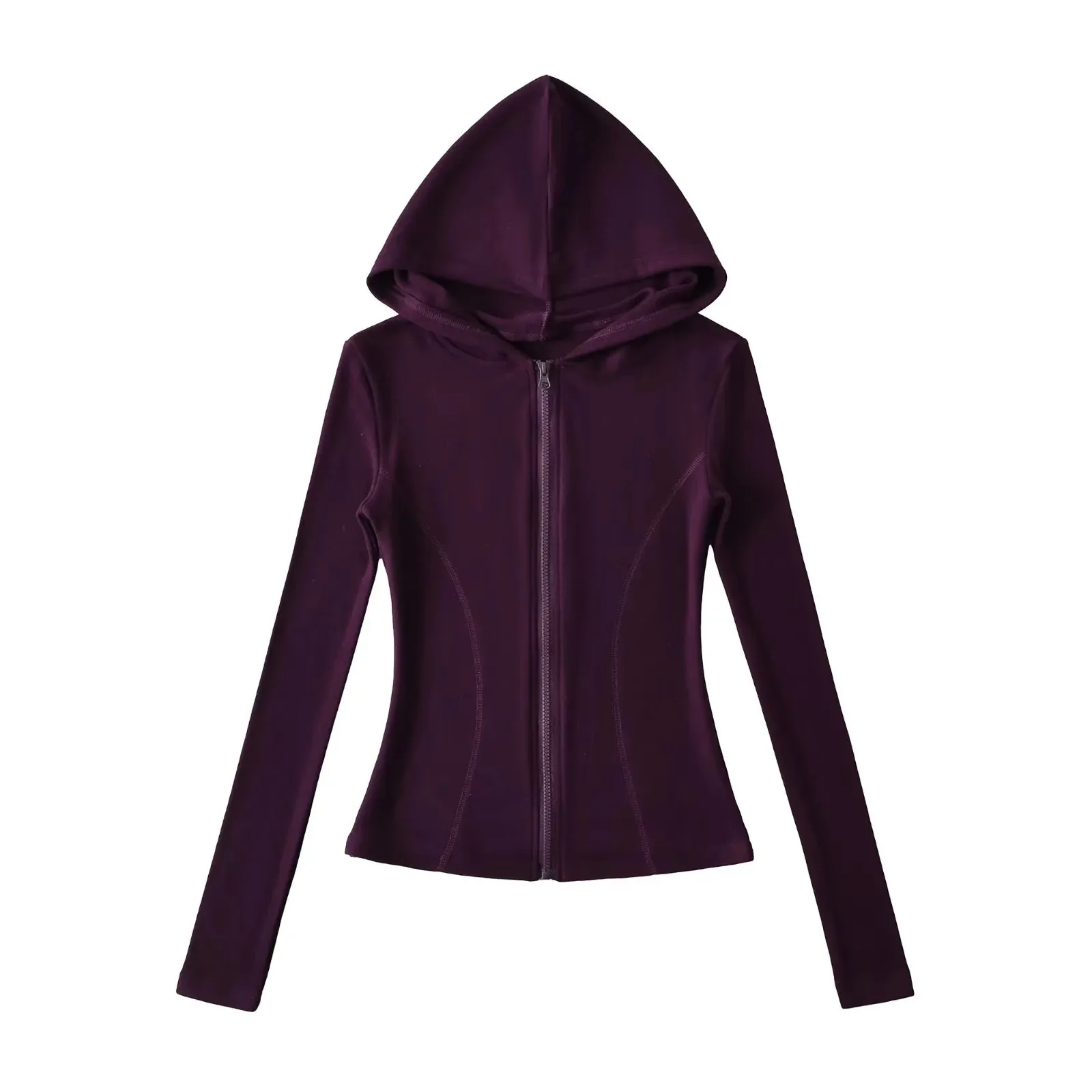 

Флисовая толстовка с капюшоном на молнии в американском стиле, кардиган для женщин, новая осенне-зимняя спортивная куртка для йоги, облегающая талия, утягивающая куртка B5I6