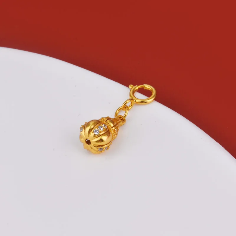 S925 ancient-style silver-gold-plated accessory, zircon gourd inlaid, flower, small fish, five-pointed star DIY bracelet