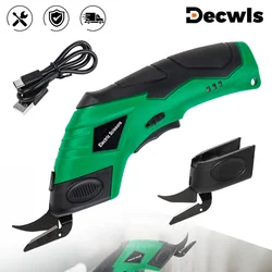 4V Electric Scissors, Home USB Charging, Cordless Sewing Scissors DIY leather / Fabric / Cardboard Cutting Tools, Two Blades