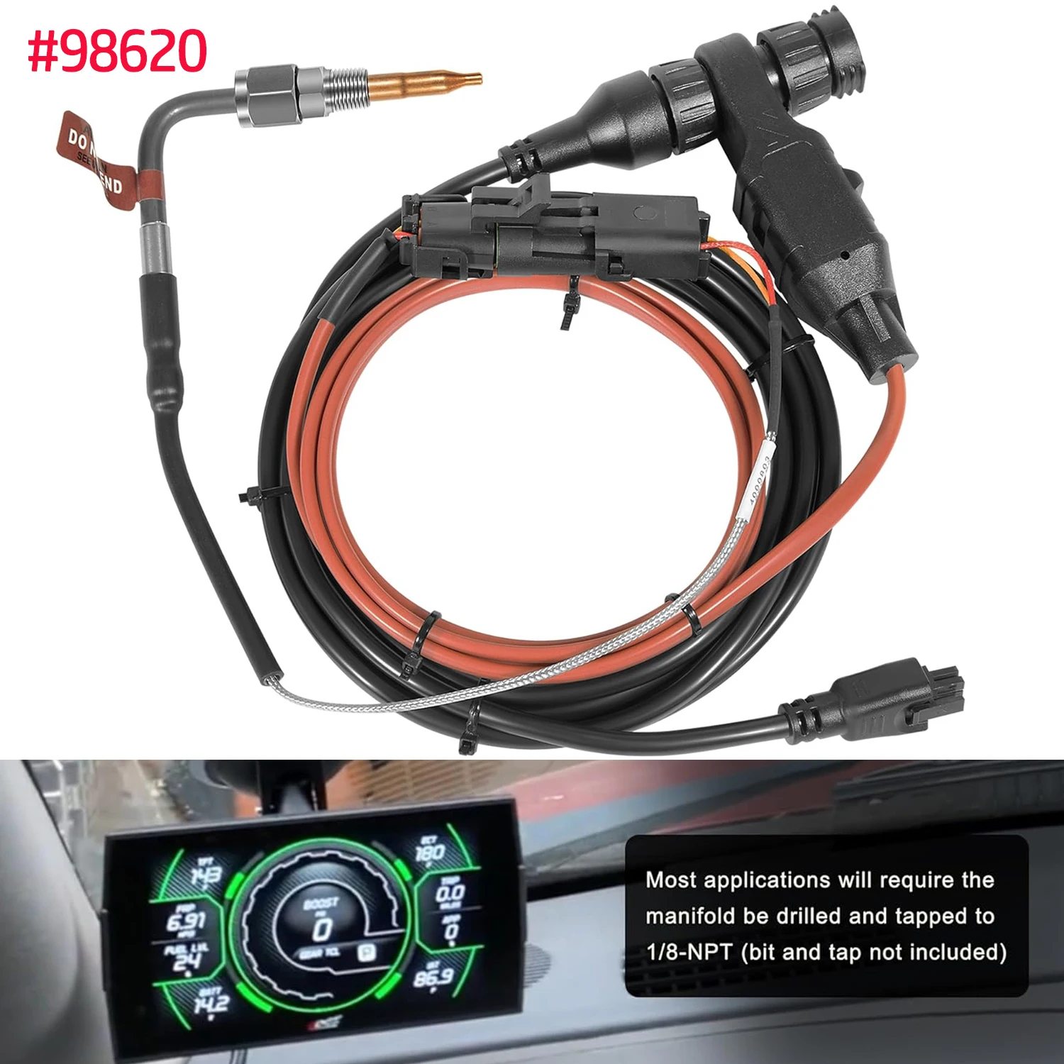 

98620 EAS EGT Расширяемый стартовый комплект для автомобилей с зондом и кабелем, совместимый с мониторными системами Edge CS, CS2, CTS, CTS2 и CTS3