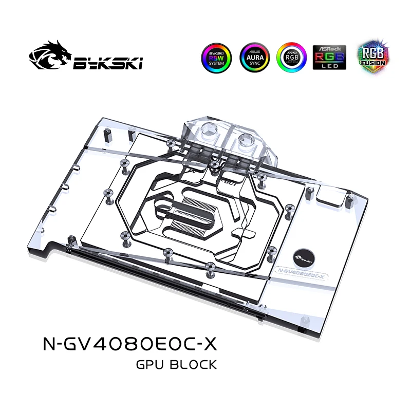Bykski N-GV4080EOC-X Waterblok voor GIGABYTE GeForce RTX 4080 AERO/EAGLE/MASTER/GAMING OC 16G GPU-kaart /Verdikte Koperplaat