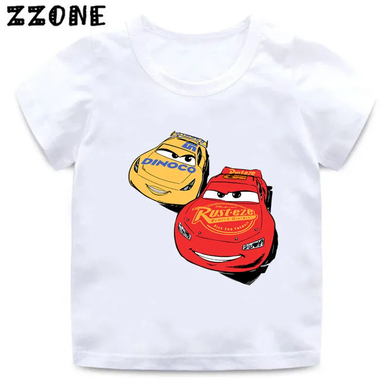 

Детские футболки с принтом Car Pixar Lightning McQueen, забавная одежда для девочек, футболка для маленьких мальчиков, новые летние детские топы, ooo5814