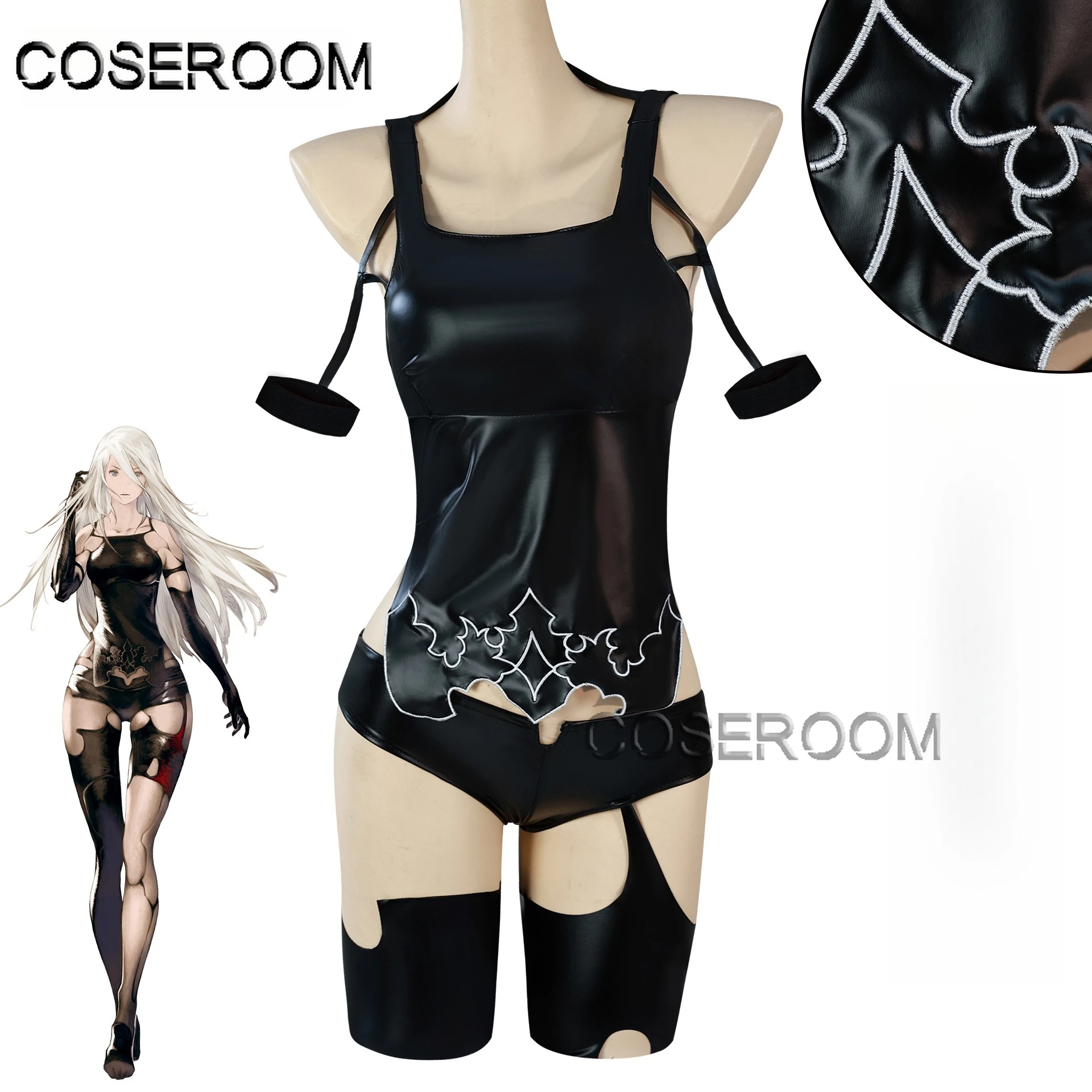 Game NieR Automata A2 Cosplay Costume  Black Battle Suit For Women Girl Handsome Halloween Party A2 Role Play Outfit