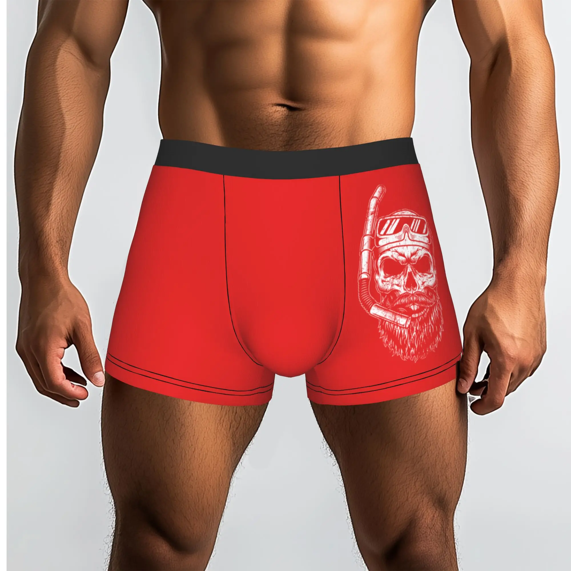 Custom Male Cool Scuba Diving Skull Underwear Dive  Boxer Briefs Soft Shorts Panties Underpants