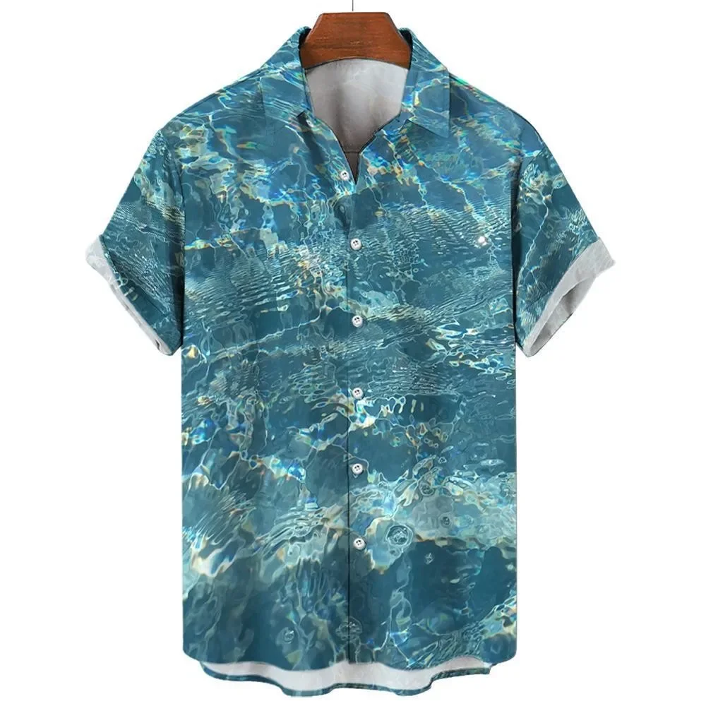 

Новая мужская рубашка свободного кроя с 3D-цифровой печатью, в гавайском стиле, 100% полиэстер