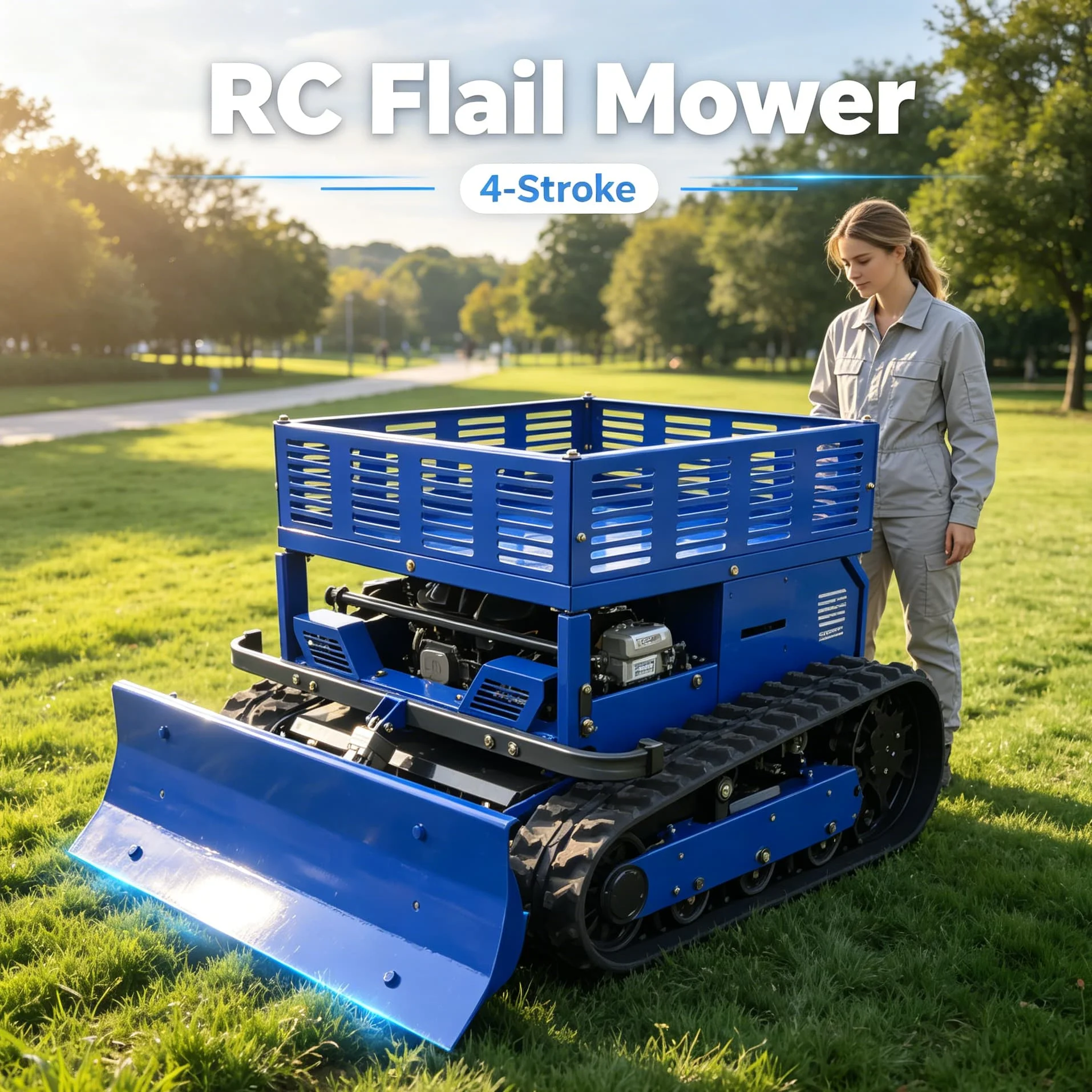 Customized Self-propelled Petrol zero turn flail rc Lawn Mower, Wireless Remote Control Grass Mower, Reliable Lawn Machine