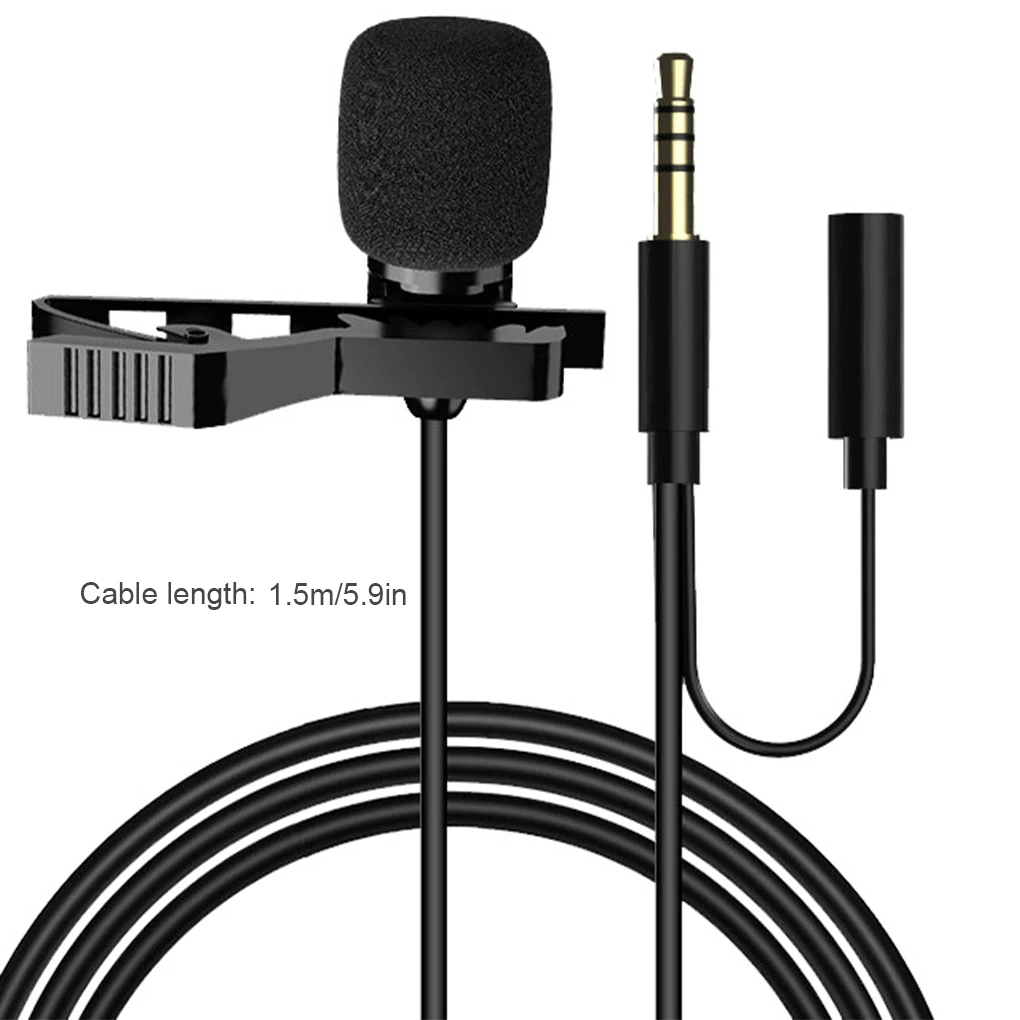 Microphone Mobile Phone Omnidirectional Lapel Microphone Live Streaming Online Chat Mic, Upgraded, Replacement for iOS