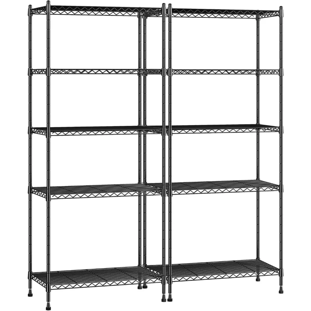 

Полки для хранения Регулируемые металлические стеллажи 5-уровневые проволочные стеллажи, полки для кладовой 1010 фунтов Прочная полка из стальной проволоки для стирки B