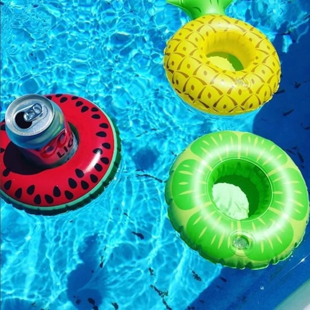 1 pçs festa na piscina floaties bar coasters piscina float copo inflável coasters suportes de bebida inflável flutuadores de bebida