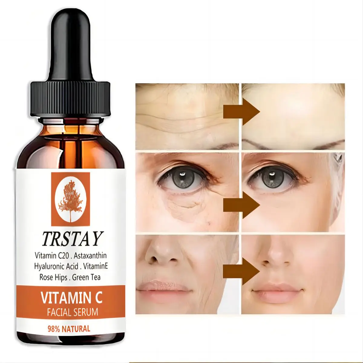 

TRSTAY Vitamin C Facial essence Moisturizing&Moisturizing Lotion Improves Darkness and Fades Wrinkles