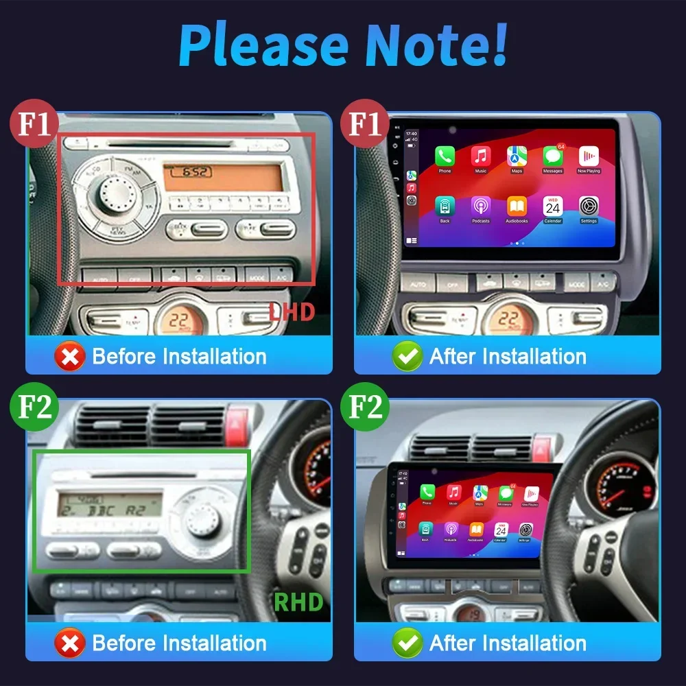 For Honda Fit Jazz 2002-2008 Wireless BT CarPlay Car Radio Multimedia Video Player Navigation Android Touch Screen Stereo - view 2