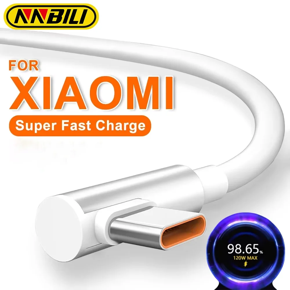 NNBILI 67W USB Typ C 90-Grad-Winkel Super-Schnellladekabel für Xiaomi 15 14 13 12 11Pro Ultra Lite Redmi Note Schnellladung