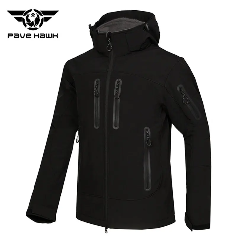 New Soft Shell Jacket Men  Custom Logo Fleece Warm Waterproof Hooded Coat Outdoor Camping Trekking  Skiing Hoodie Clothing