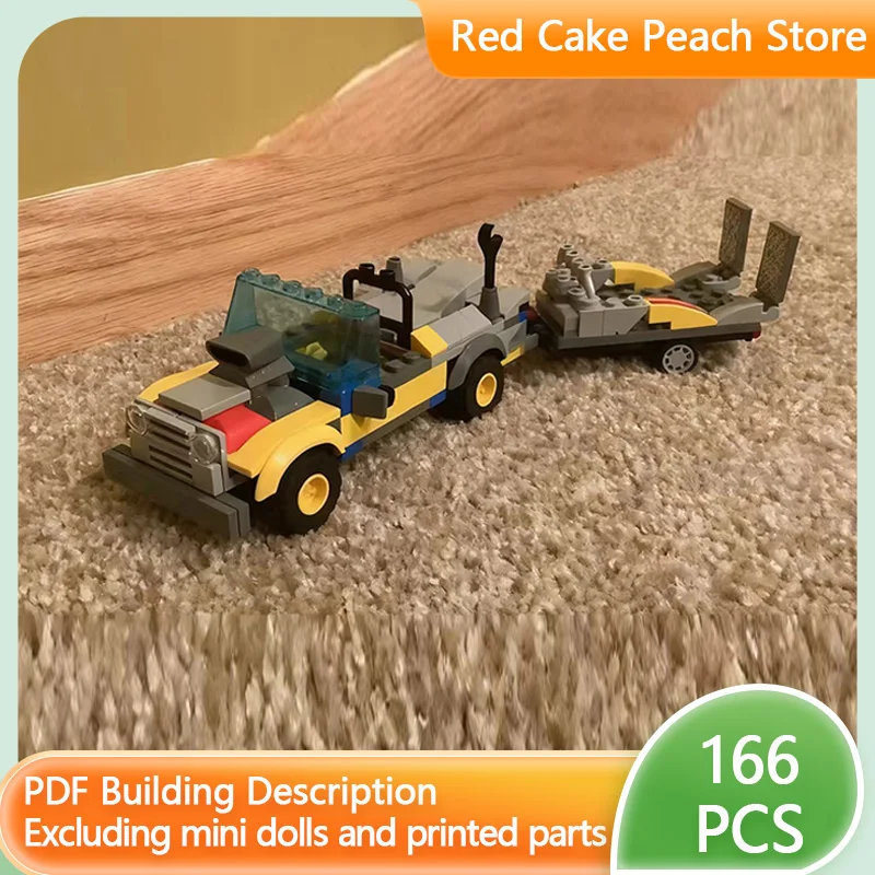 

Модель городской автомобиль MOC, строительные кирпичи, дюн-гонщик и прицеп, модульная технология, детские праздничные подарки, сборка игрушек, костюм