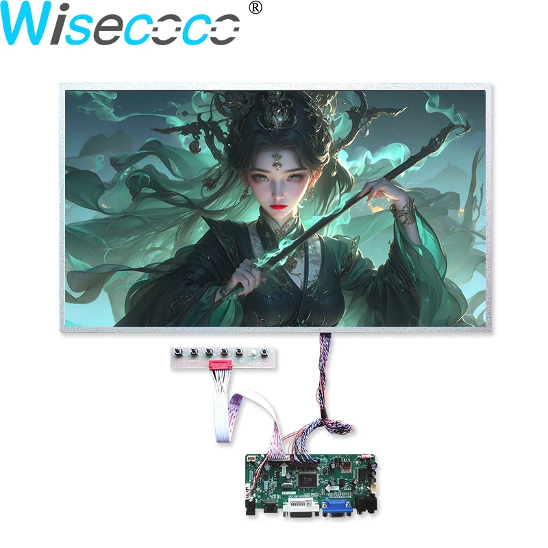 Wisecoco 17.3 Inch 1600*900 TFT LCD Display with LVDS 60Hz Driver Board DVI PC Audio Control B173RW01 V2 HW5A