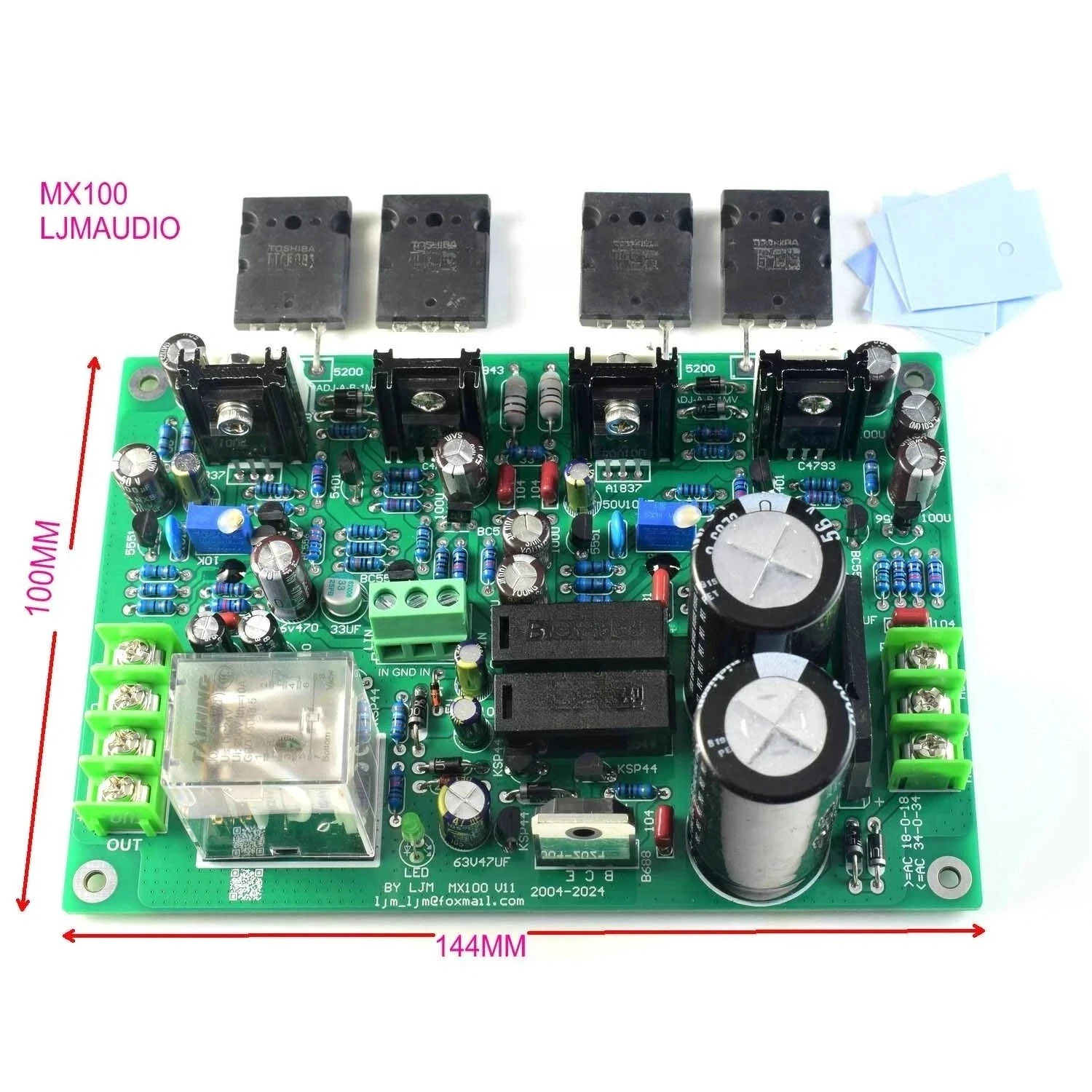 Adapted for MX100 Two Channels TTC5200 integrated Board w/Power Supply & Speaker Protection