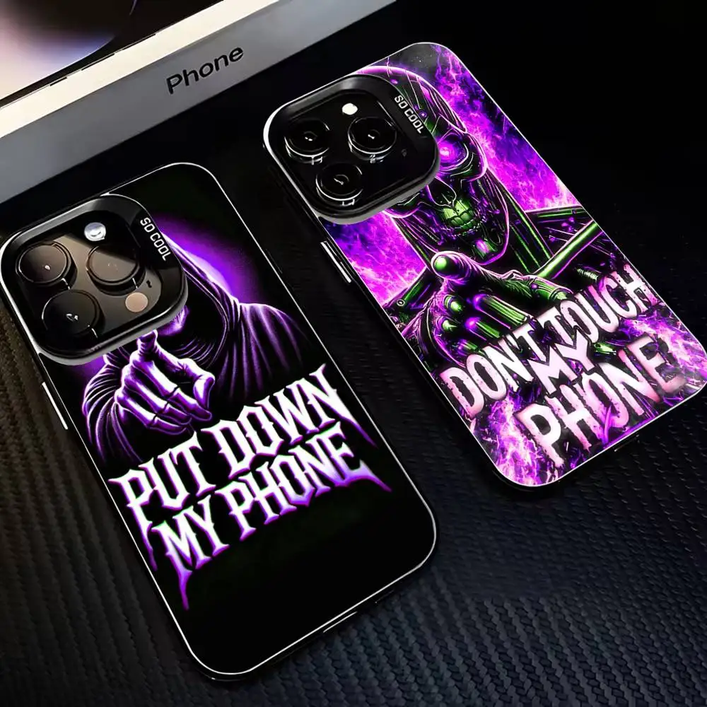 

Don't touch my phone Phone Case For iPhone17,16,15,14,13,12,11 Plus,Pro Max Black Matte Shockproof Cover