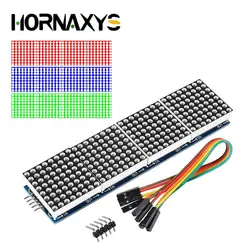 MAX7219 moduł macierzy kropek dla mikrokontrolera Arduino 4 w jednym wyświetlaczu z linią 5P czerwony zielony niebieski