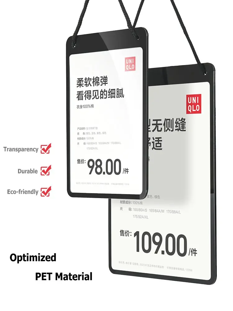 Transparent Plastic Flip Chart Price Label for Stores Supermarket Price Shelf Tag Holder A4/A5/A6 Double-side Flip Display Board