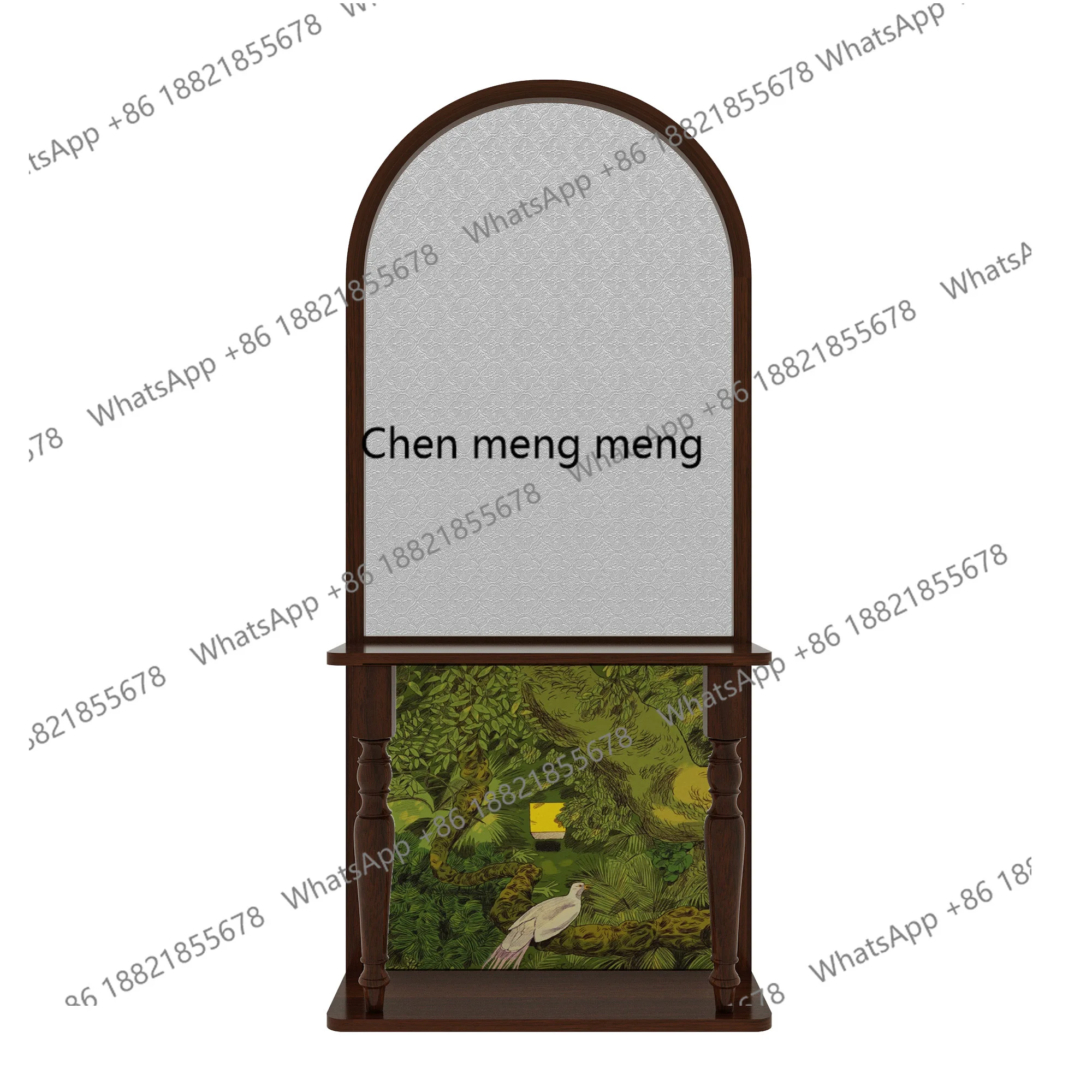 Glass screen partition, living room entrance entrance, living room blocking, movable solid wood shelves integrated floor