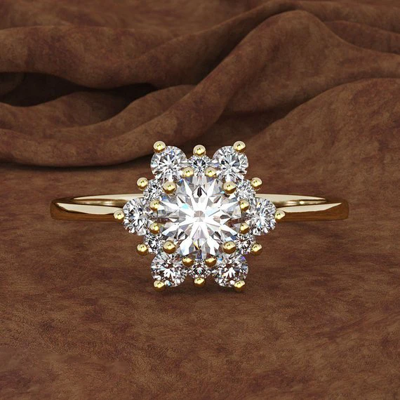 Luksusowe kobiece pierścienie śnieżynka stałe 925 Sterling Silver Crystal cyrkon kamienne pierścienie dla kobiet obietnica miłość biżuteria obrączka ślubna