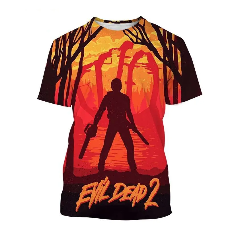 Evil Dead T-Shirts Horror Scary 3D Print Streetwear Men Women Fashion Oversized Short Sleeve T Shirt Kids Tees Tops Man Clothing