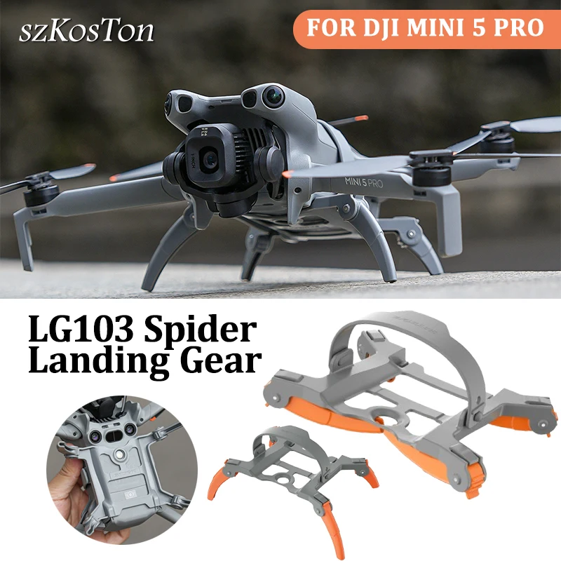 Trem de pouso dobrável para dji mini 5 pro drone acessório de liberação rápida leve trem de pouso estendido de altura
