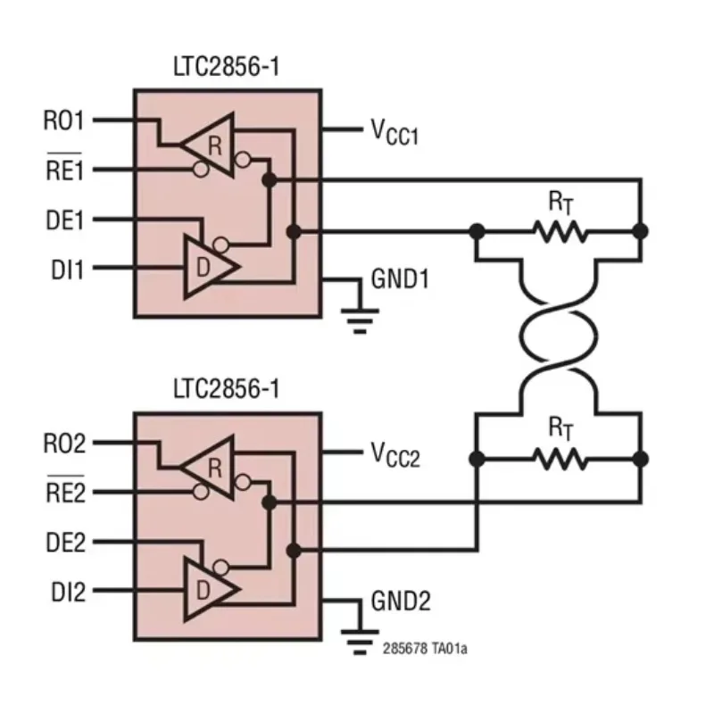 LTC2858 LTC2858CDD-1 LTC2858IDD-1 LTC2858HDD-1 - 20Mbps and Slew Rate Limited 15kV RS485/RS422 Transceiver